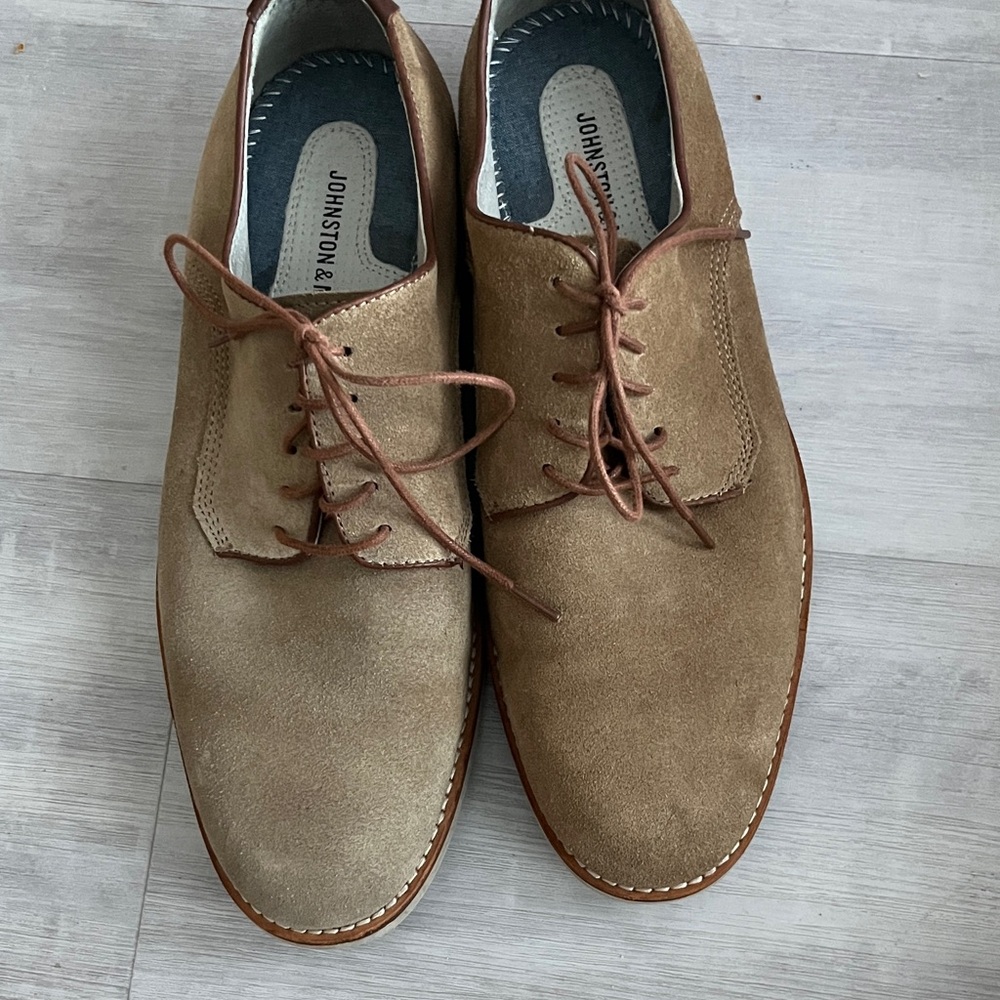 Johnston & Murphy Men's Light Brown Suede Oxfords